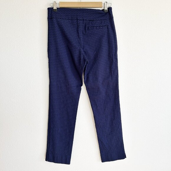 Margaret M Pants Blue Black Chevron Mid Rise Slimming Ankle Stretch - Picture 5 of 9